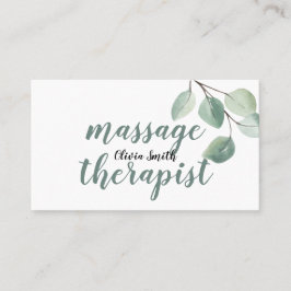 Massage för Modern Grey-Blommigten i Rustic Waterc Visitkort