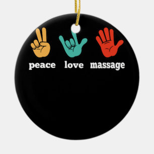 Massage för Peace Kärlek-programmet för terapap Julgransprydnad Keramik