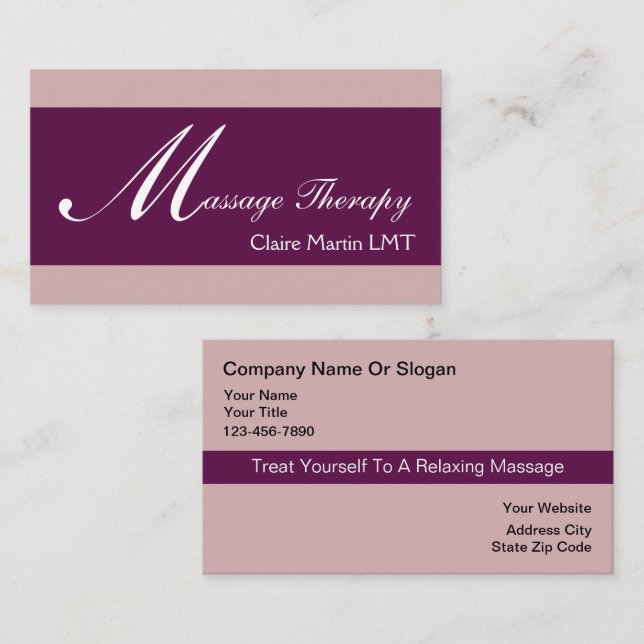 Massage Företagskort Visitkort (Fram/baksida)