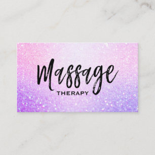 *~* Massage Glitter Rosa Lavender Gradient Gnistra Visitkort