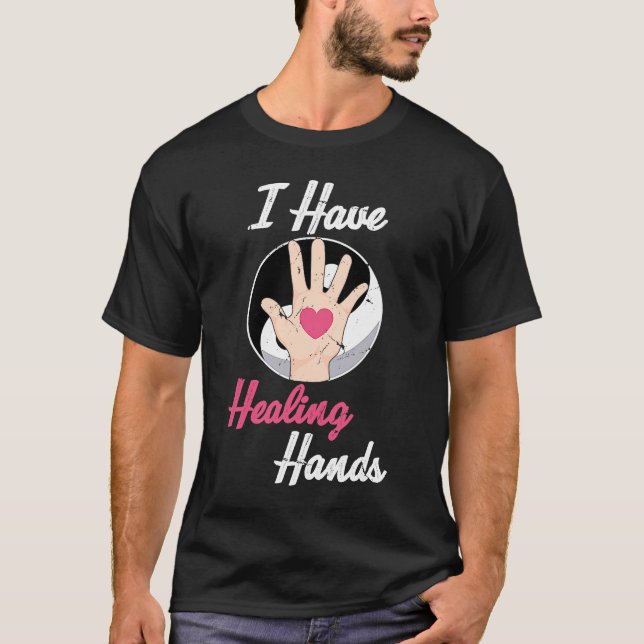 Massage jag har läkt Händer terapi Chiropr T Shirt (Framsida)