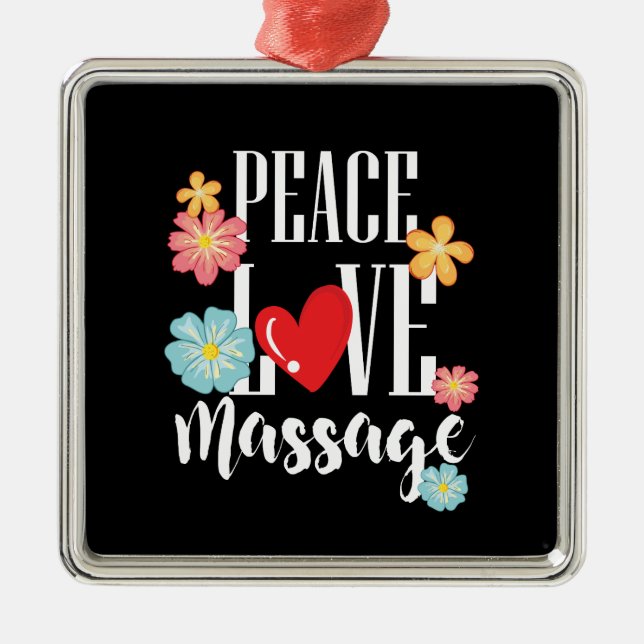 Massage Kärlek Peace Julgransprydnad Metall (Framsidan)