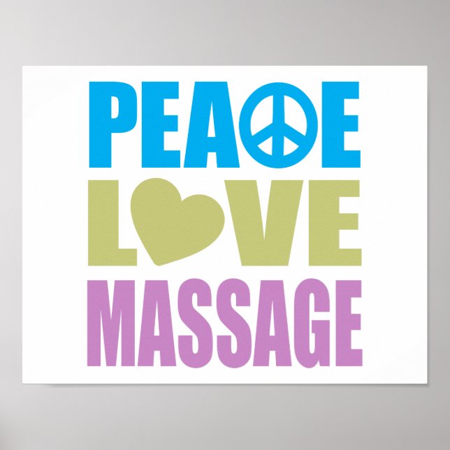 Massage Kärlek Peace Poster (Framsidan)