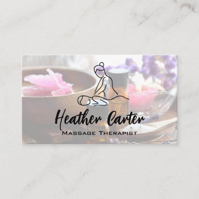 Massage Linjedragning Logo Visitkort (Framsida)