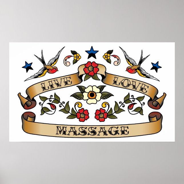 Massage live Kärlek Poster (Framsidan)