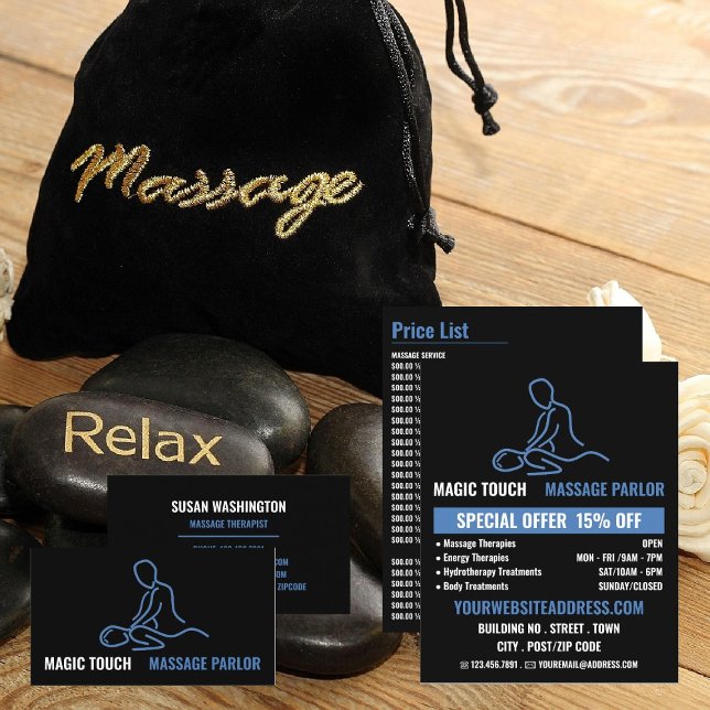 Massage Logo, Massage Terapi, Massage Salong Reklamblad (Skapare uppladdad)