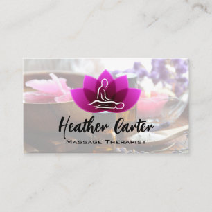 Massage Logotyp Affärskortet Spa Oils Salts Visitkort