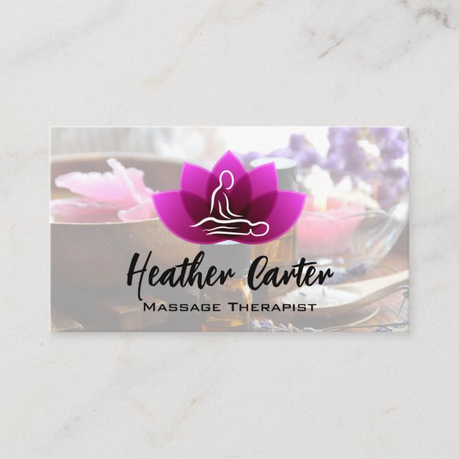 Massage Logotyp | Affärskortet Spa Oils Salts Visitkort (Framsida)
