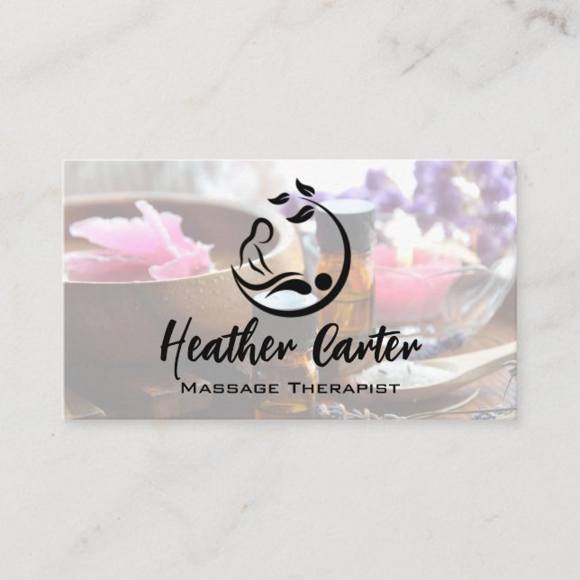 Massage Logotyp | Affärskortet Spa Oils Salts Visitkort (Framsida)