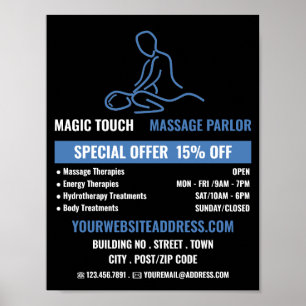 Massage Logotyp, massagebehandling, massage Parlor Poster