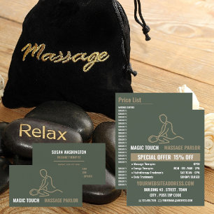 Massage Logotyp, massagebehandling, massage Parlor Reklamblad