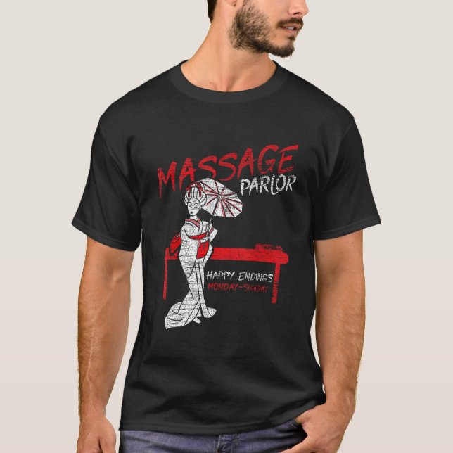 Massage Parlor Lycklig Ending Thai Girl Pattaya Th T Shirt (Framsida)