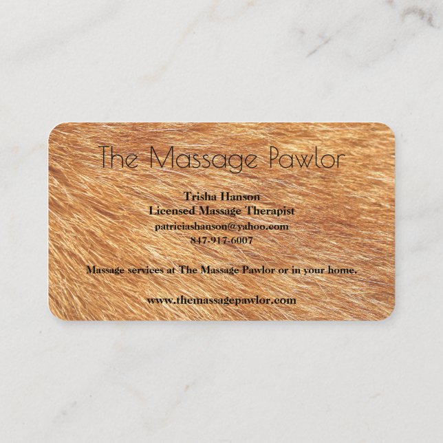 Massage Pawlor Affärskort Reviderade Visitkort (Baksida)