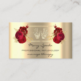 Massage Reflexology Reiki Händer Frane Guld QR-kod Visitkort