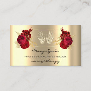 Massage Reflexology Reiki Händer Frane Guld QR-kod Visitkort