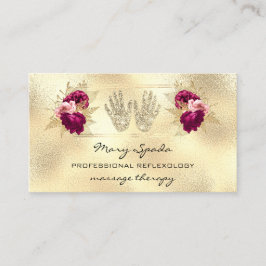 Massage Reflexology Reiki Händer Guld QRCode WAN-u Visitkort