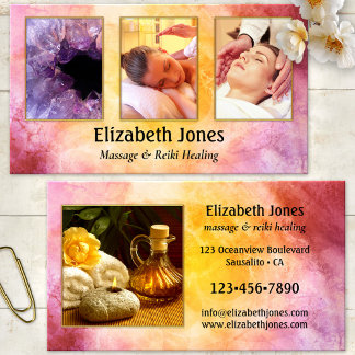 Massage Reiki Healing Foto Affärskort Visitkort