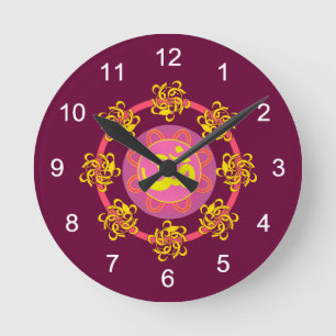 Massage Room Clocks - Om Mandala Rund Klocka