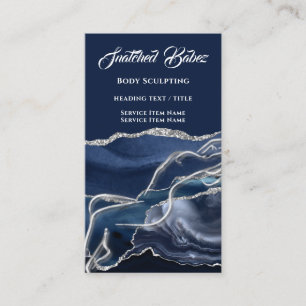 Massage Sculpting Logotyp Guld SPA Blue Navy Visitkort