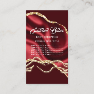 Massage Sculpting Logotyp Guld SPA Red Visitkort