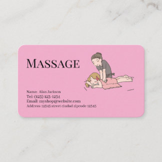 massage services editable business card visitkort