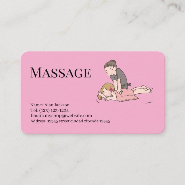 massage  services editable   business card visitkort (Framsida)