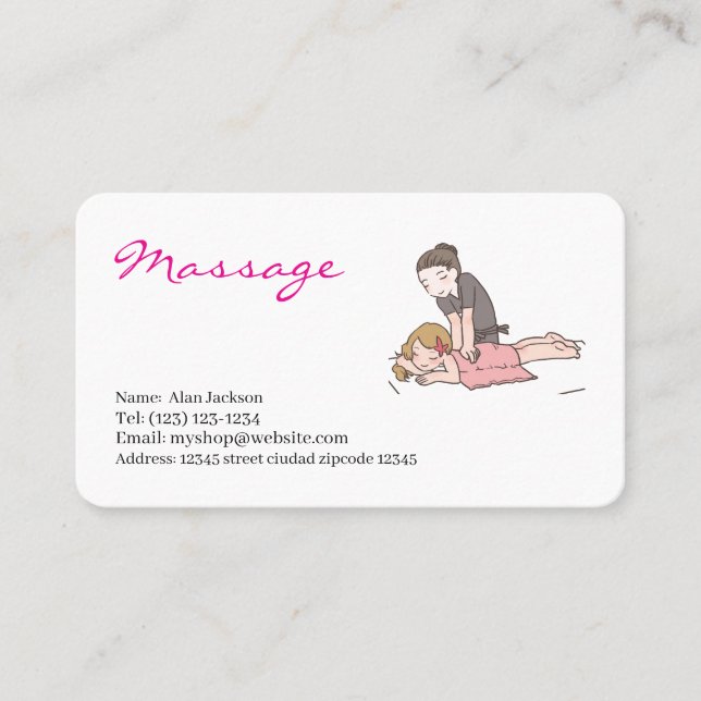 massage  services editable   business card visitkort (Framsida)