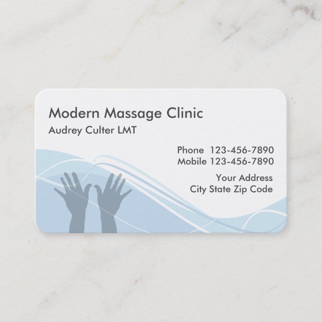 Massage Services Modern Business Card Visitkort (Framsida)