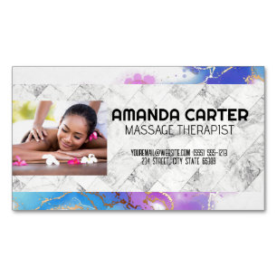 Massage Session Vattenfärg Marble Magnetiska Visitkort