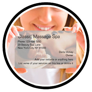 Massage Skönhet Spa Affärskort Visitkort