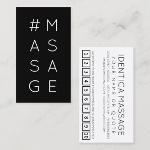 #MASSAGE-slagit Hashtag-förmånskort Lojalitetskort