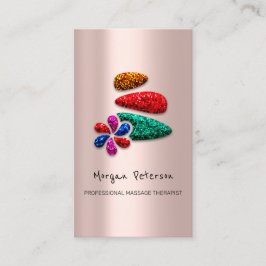 Massage Spa Hälsa Blommigt Stone Logotyp Ro Tidsbeställning Kort