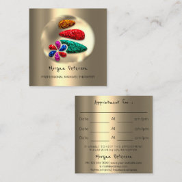 Massage Spa Hälsa Flower Guld Logotyp Stones VIP Tidsbeställning Kort