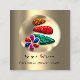 Massage Spa Hälsa Flower Guld Logotyp Stones VIP Tidsbeställning Kort