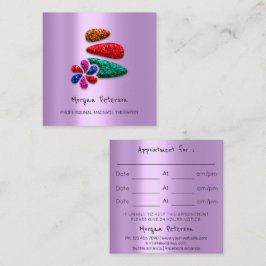 Massage Spa Hälsa Flower Ro Logotyp Lavender Tidsbeställning Kort