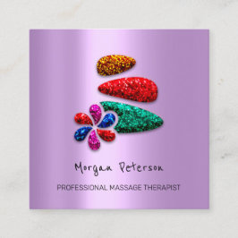 Massage Spa Hälsa Flower Ro Logotyp Lavender Tidsbeställning Kort