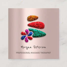 Massage Spa Hälsa Flower Ro Logotyp Stones Tidsbeställning Kort