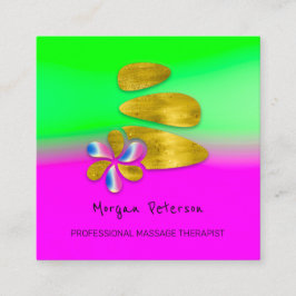 Massage Spa Hälsa Flower Rosa Guld Logotyp Tidsbeställning Kort