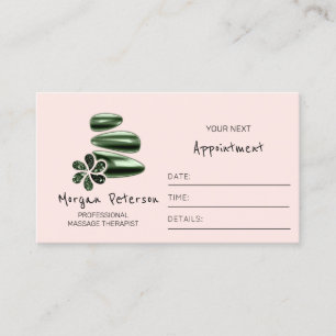 Massage Spa Hälsa Logotyp Flower Ro Grönt Tidsbeställning Kort