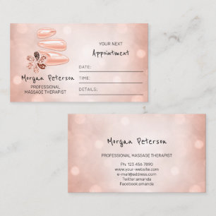 Massage Spa Hälsa Ro Logotyp Glitter Ston Blommig Tidsbeställning Kort