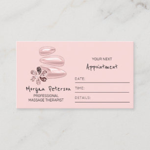 Massage Spa Hälsa Rosa Logotyp Flower Stones Tidsbeställning Kort