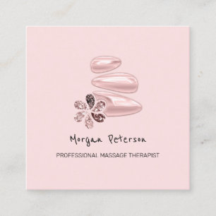Massage Spa Hälsa Rosa Logotyp Square Tidsbeställning Kort
