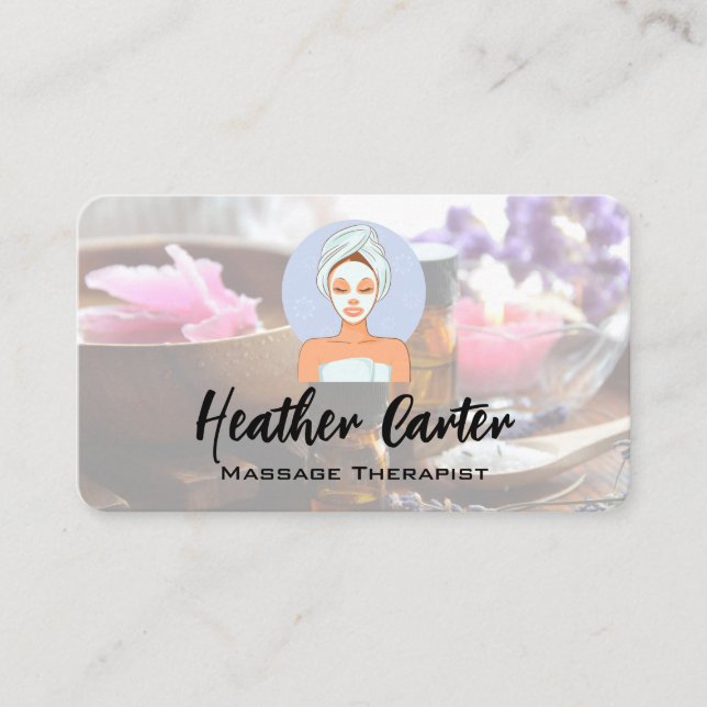 Massage Spa Logotyp Visitkort (Framsida)