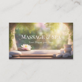 Massage & Spa pastellfärgade läkande stenar & Lotu Visitkort