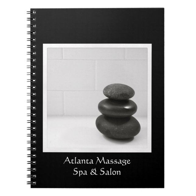 Massage Stones Photo Anteckningsbok Med Spiral (Framsidan)