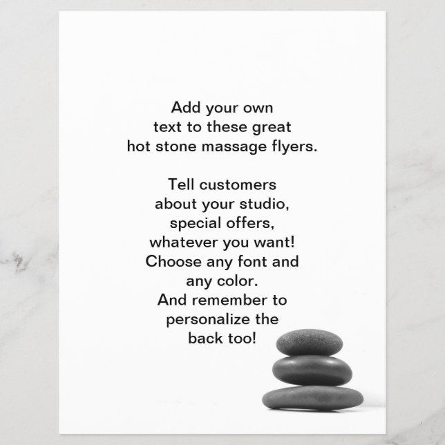 Massage Stones Photo Reklamblad (Framsidan)