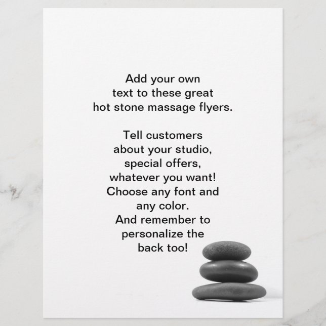 Massage Stones Photo Reklamblad (Framsidan)