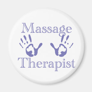 Massage terapeut: Blå handavtryck Magnet