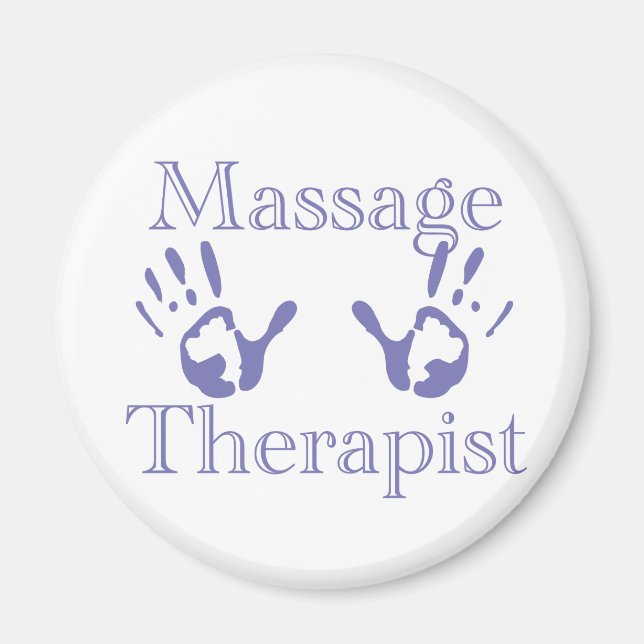 Massage terapeut: Blå handavtryck Magnet (Framsidan)