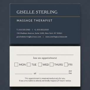Massage Terapeut Kontors Utnämnings Påminnelse Tidsbeställning Kort
